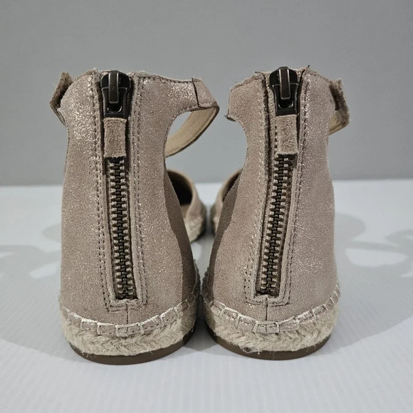 NEW Eileen Fisher Lala Espadrille Flat Metallic Tan Leather Jute Size 10 - Picture 8 of 13